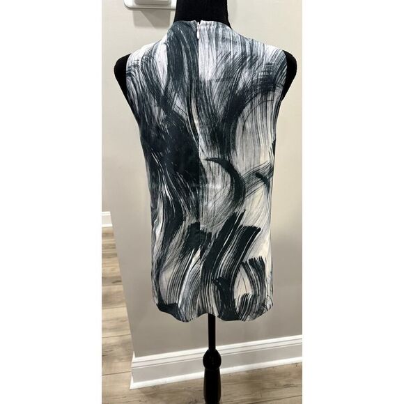 100% Silk Lafayette 148 Blouse Lined Tank Gray Marbled Dressy Workware - Size 2 - Picture 4 of 10